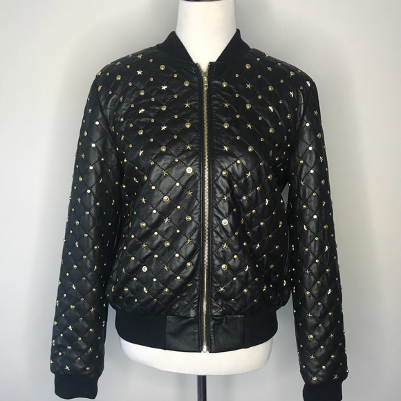 Studded REAL Leather Bomber - Picture 1 of 8